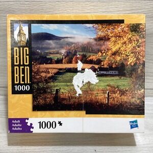 HASBRO Big Ben 1000 PC Puzzle 20x26" Bavaria Landscape Church Factory Sealed